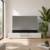 Téléviseur laser intelligent 2026 avec armoire télescopique électrique, projecteur à focale ultra courte, écran anti-lumière blanc relevable au sol