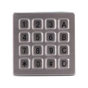 4x4 16按钮金属键盘数字门锁矩阵防水门禁键盘