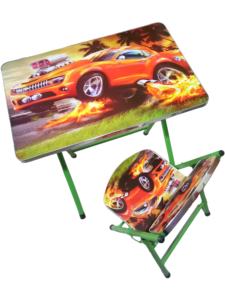 Modern Portable <strong>Folding</strong> <strong>Table</strong> Chair Set Stainless Steel Economical for Kids Home School Office Bedroom Living Room - Product Image 1