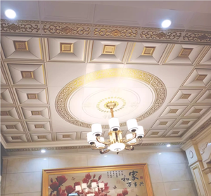 Panneaux de plafond artistiques en aluminium résistants à l'eau et à l'humidité pour hôtel maison salon salle à manger-carreaux de plafond carrés - Product Image 6