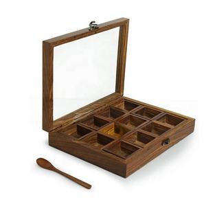 Boîte de rangement en bois avec couvercle à charnières, style rustique, pour la maison, la cuisine et le salon, disponible au meilleur prix. - Product Image 4
