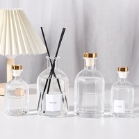 Bouteilles de parfum de salle de diffuseur de roseau de luxe personnalisées et transparentes de 250ml en verre