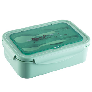 Life Nutritionist Bento Box Rectangular Plastic Lid With Cutlery <b>Set</b> For <b>Lunch</b> Meal Prep - Product Image 1