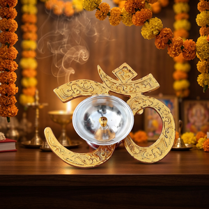 Om Diya Om Shape Crystal Singing Bowl Tibetan Meditation Bell Gift Display Item - Product Image 2