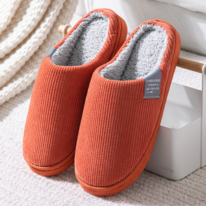 Logo personalizzato inverno calda casa interna semplice classico colore solido pantofole in cotone peluche per le donne e l'uomo più stili - Product Image 5