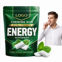 Chewing-gum énergétique à la menthe, supplément énergétique portable, fabricant OEM ODM en marque blanche