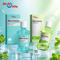 Bain de bouche Double Blanc blanchissant pour les dents, à base de polyphénols, probiotiques et antibactériens, pour la santé dentaire et les soins des gencives, haleine fraîche menthe 14 heures
