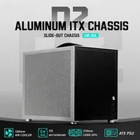Boîtier d'ordinateur MicroATX D2 12.5L Mid Tower en alliage d'aluminium, châssis métallique pour GPU 270mm, refroidisseur CPU 160mm, alimentation ATX SFX en stock
