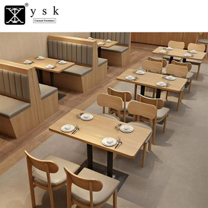 <span class=keywords><strong>Muebles</strong></span> de comedor de madera contemporáneos, mesas duraderas, sillas, cabina, sofá, conjunto para restaurantes, hoteles, cafeterías, cafeterías, <span class=keywords><strong>YSK</strong></span>-17 - Product Image 2