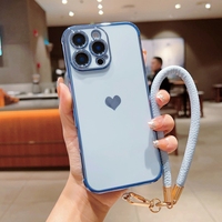 Para iPhone 8 Plus/XS/XR/Xsmax Rope case Skin Cover Heart Design Phone Case, para Google Pixel 8A Funda cromada a prueba de golpes