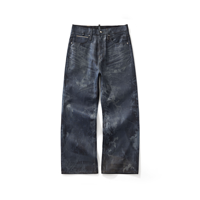 Jean Homme Premium Neuf en Denim Texturé Ciré Coupe Droite de Haute Qualité – Jean Baggy Femme