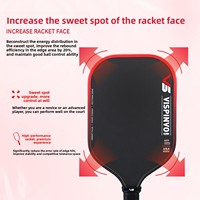 Raquette de pickleball Influence VS-MPP Singularity, qualité professionnelle, noyau en mousse haute densité, 19 mm, rectangulaire, 230 g, durable