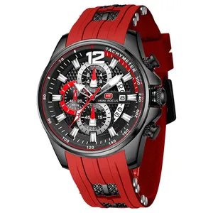 MINI FOCUS 0350 MF0350G High Quality Male Quartz Movement Watch Manufacturer Silicone Mens Wristwatch Luxury Business Watch