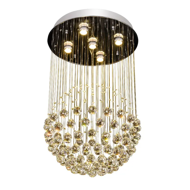 Lusso moderno K9 lampadario a goccia di cristallo in acciaio inox lampade a sospensione per la casa Hotel Villa camera decorazione