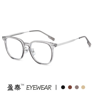 แว่นตาทรงกลม TR90ขนาดกลางสีน้ำเงินป้องกันแสงได้ทุกเพศ - Product Image 3
