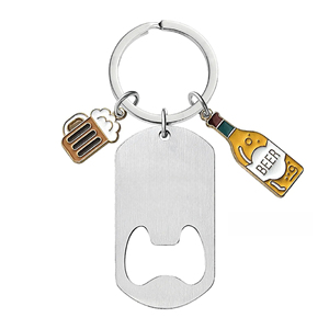 Nuevo Llavero de Acero Inoxidable con Colgante Personalizable para Regalo del Dí<span class=keywords><strong>a</strong></span> del Padre, Abridor de Botellas de Cerveza - Product Image 4