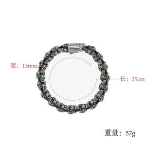 Pulsera de Acero de Titanio con Cabeza de Esqueleto, Estilo Retro, Moda Coreana, Joyería Personalizada para Hombre - Product Image 3