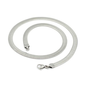Collier en acier inoxydable, chaîne serpent, design plat, bijoux unisexes, cadeau pour homme et femme, options de longueur 18, 20, 22, 24, 30 pouces - Product Image 3