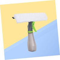 Kit de nettoyage de vitres professionnel léger et écologique en plastique 3-en-1 : pulvérisateur, raclette, tampon microfibre, buse réglable