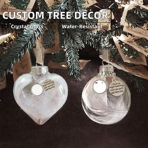 Adornos Colgantes de Cristal en Forma de Corazón en Blanco, Hechos a Mano, de Alta Calidad, para Árbol de Navidad, con Cuentas Bordadas y Grabado Personalizado - Product Image 2