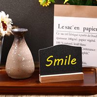Lot de 6 tableaux noirs de table avec base, cartes de 15x20cm, tableaux de messages pour mariage, fête et bar, support en bois pour menu