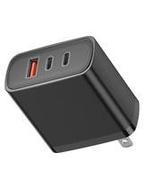 65W 30W 3-Port PD3.0 QC3.0 Pengisi Daya Dinding USB-A + 2 Type-C Adaptor Pengisian Cepat Colokan US/EU/KR untuk Ponsel Kamera Laptop