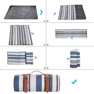 Coperta da Picnic Premium Portatile, Tappetino Leggero Pieghevole <span class=keywords><strong>con</strong></span> Maniglia per il Trasporto, Resistente Tappetino da Esterno per Gite in Famiglia - Product Image 4