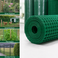 Rouleau de treillis soudé en PVC vert décoratif pour bordure de jardin et aménagement paysager, rouleau de treillis soudé plastifié
