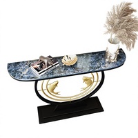 Nouvelle console d'entrée en métal de style chinois avec écran, table multifonctionnelle pour salon, centre de table mural pour hall d'entrée