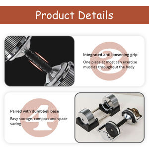 <span class=keywords><strong>Manubri</strong></span> Regolabili Elettroplaccati per Livelli di Allenamento Personalizzati, Manubrio Regolabile 32 <span class=keywords><strong>Kg</strong></span> con Incrementi di <span class=keywords><strong>2</strong></span> <span class=keywords><strong>Kg</strong></span> - Product Image 3