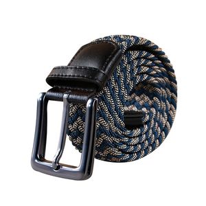 Gemengde kleuren, op maat gemaakt logo, hoogwaardige legering gesp, sportieve stijl, elastische gevlochten stretch riem voor dames en heren - Product Image 3