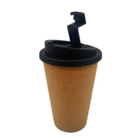 Tasse à café biodégradable en paille de blé de 12oz, tasse en liège à paroi unique de 350ml, tasse d'eau en liège réutilisable en plastique PP personnalisable