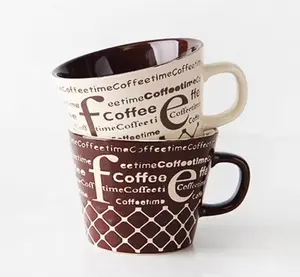 Daily used hand printing enjoy coffee time classicplain mugs ceramic for printing creative solid color coffee cup stoneware mug