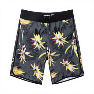 Shorts de bain décontractés pour hommes à taille basse, séchage rapide, avec cordon de serrage, imprimés en usine, coupe carrée, style boxer - Product Image 4