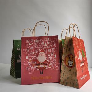Bolsas de Regalo Navideñas de Papel Kraft de 22*11*27cm con Asas, Bolsas de Regalo para Navidad - Product Image 3