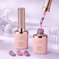 Vernis à ongles gel magnétique œil de chat Sakura mauve 10 couleurs 15ml UV LED Soak Off Gel translucide effet gelée