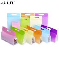 JIJID-Sac alimentaire personnalisé coloré graduel, sac de transport avec poignée, emballage givré pour fruits secs, noix, biscuits, épices, poudre