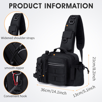 Tas Pinggang Pancing Oxford Anti Air 5L Grosir, Penutup Ritsleting, Tas Umpan Ikan Besar, Olahraga Luar Ruangan