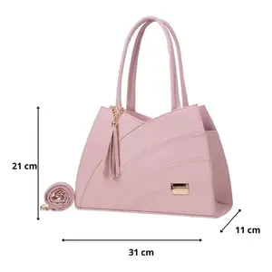 Bolso Tote Rosa para Mujer Fana Kanya, de Microfibra con Cierre de Solapa, Bolso Casual de Gran Capacidad con Decoración de Borlas - Product Image 1