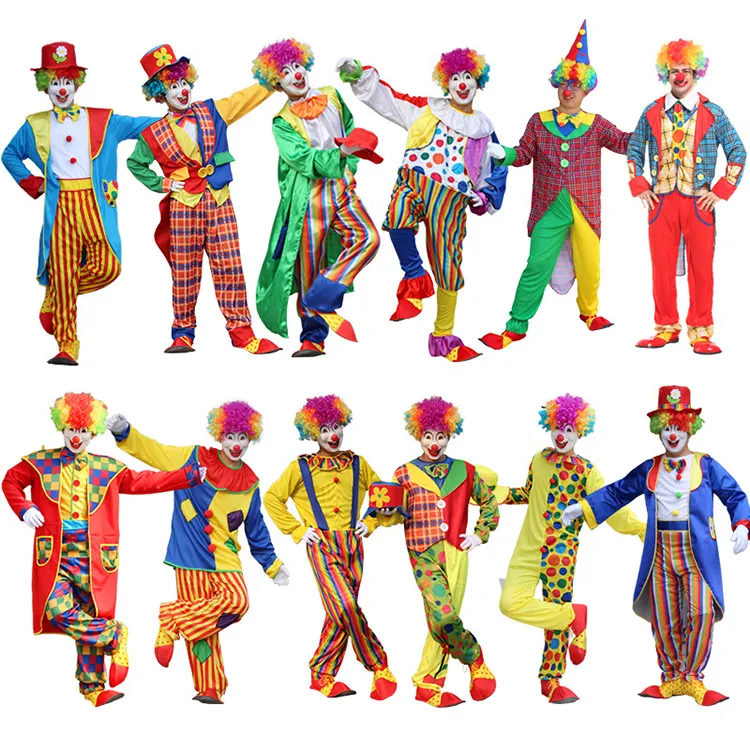 Halloween clown costume stage performance costumes men and women adult clown cosplay costumes suit