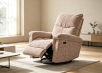 Fauteuil inclinable électrique simple VOXHOME moderne pour salon, appartement, pivotant, en tissu, avec fonction de relaxation électrique, mobilier de maison
