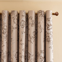 Rideau occultant à œillets en polyester à motif floral pastoral pour chambre et salon