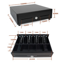 Caja Registradora Xincode para Sistema POS, 4 Compartimentos para Billetes, 5 para Monedas, Ranuras Ajustables para Monedas, 12V, RJ11, RJ12, Cerradura con Llave, GT-C330B