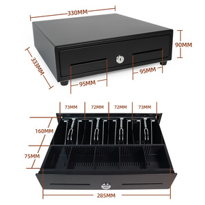<span class=keywords><strong>Caja</strong></span> Registradora Xincode para Sistema POS, 4 Compartimentos para Billetes, 5 para Monedas, Ranuras Ajustables para Monedas, 12V, RJ11, RJ12, Cerradura con Llave, GT-C330B - Product Image 6