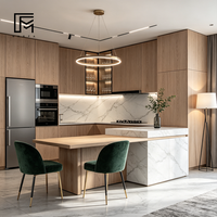 Lemari Dapur Modular Kayu Solid MARFA dengan Desain Modern, Layanan Instalasi di Tempat yang Dapat Disesuaikan