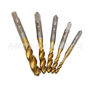 High Speed Steel Spiral Machine Taps M3 M4 M5 M6 M8 Titanium Plated For Steel Drilling Machine - Product Image 1