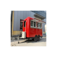 Cuisine mobile fonctionnelle de remorque de camion de restauration rapide personnalisable pour les supports de rue extérieurs-pour la restauration de barbecue de hamburger