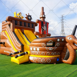 Commerciale gonfiabile nave <span class=keywords><strong>pirata</strong></span> scivolo d'acqua per bambini parco giochi all'aperto materiale PVC protetto UV facile configurazione grandi scivoli d'acqua - Product Image 1