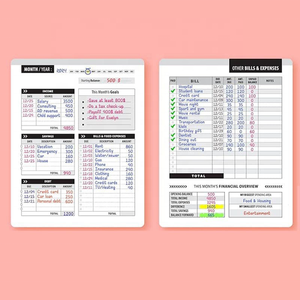 Carnet de suivi budgétaire mensuel personnalisé avec impression sur mesure, liste de contrôle des factures mensuelles pour les dépenses personnelles et les factures domestiques – Fournisseur direct usine - Product Image 5