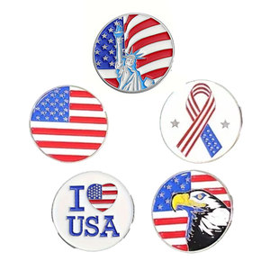 Marcador de Pelota de <span class=keywords><strong>Golf</strong></span> Personalizable con Diseño de Águila y Bandera Americana, Precio de Fábrica, 25mm, Tamaño Estándar, Marcador de Posición de Pelota de Metal - Product Image 2